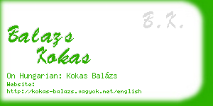 balazs kokas business card