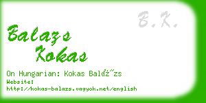 balazs kokas business card